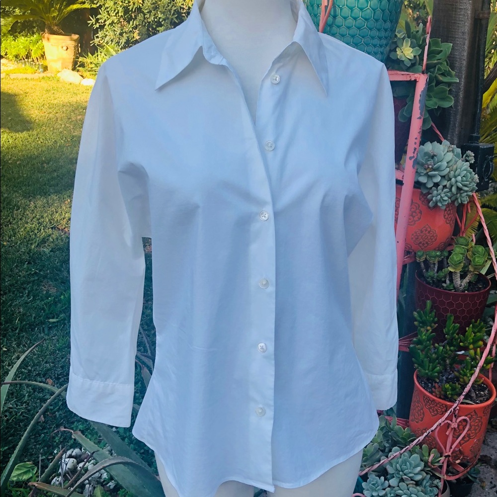 Button Down White Top - image 1